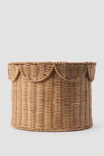 Bruine rotan mand ruffle medium