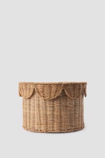 Bruine rotan mand met ruffle small