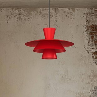 Luminex Hanglamp Plato, rood, metaal, Ø 38 cm, E27