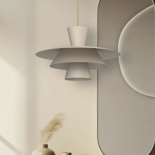Luminex Hanglamp Plato, beige, metaal, Ø 38 cm, E27