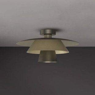 Luminex Plafondlamp Plato, titanium/goudkleurig, metaal, Ø 38 cm, E27
