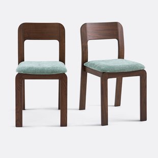 Set van 2 massief olm gestoffeerde stoelen Talet