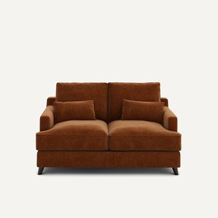 2-zits compacte bank in chenille fluweel, Alwine