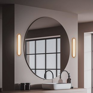 Briloner LED badkamer wandlamp Pil, houtkleur, breedte 35 cm, kunststof