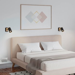 Briloner Wandspot Duta, uitsteeklengte 16 cm, zwart/houtkleur, hout