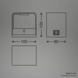 Briloner LED wandlamp op accu Barro, beige, breedte 8 cm, metaal, sensor