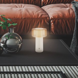 Briloner LED tafellamp Brilo unplugged Gila, bruin/grijs, 21 cm