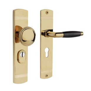 De Oude Deurklink Retro buitendeurbeslag knop/klink PC55 glanzend messing