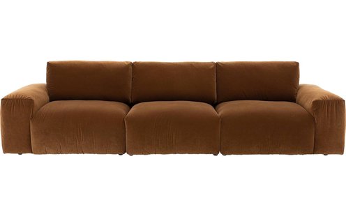 Goossens Bank Amara bruin, stof, 1,5-zits,