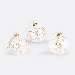 Set van 12 kerstballen in glas, Caspar