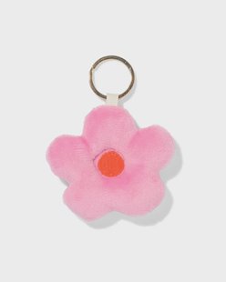 HEMA Sleutelhanger 7.5cm bloem roze oranje