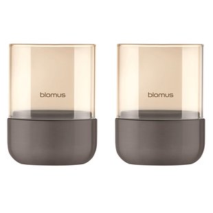 Blomus Calma Waxinelichthouder XS Set Van 2 Burned Metal