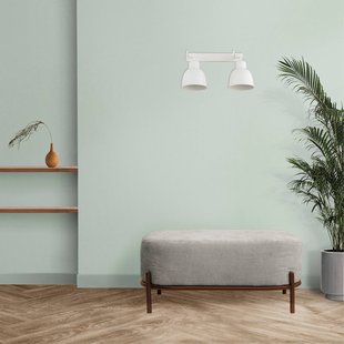 Argon Wandlamp Emoti, beige, 2-lamps, staal, lengte 27 cm