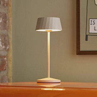 Sigor LED tafellamp op accu Facetta, set van 3, beige, 22 cm, IP44