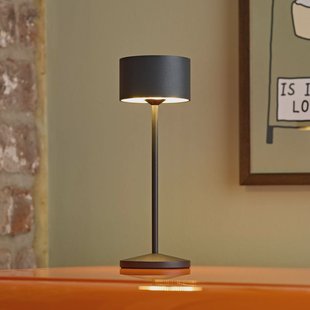 Sigor LED tafellamp Veluna, zwart, hoogte 25 cm IP44 dimbaar CCT