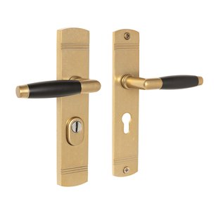 De Oude Deurklink Retro buitendeurbeslag klink/klink PC55 in getrommeld messing