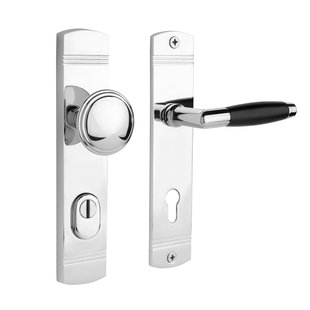 De Oude Deurklink Retro buitendeurbeslag knop/klink PC92 glanzend nikkel