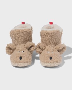 HEMA Kindersloffen teddy gezichtje bruin (bruin)