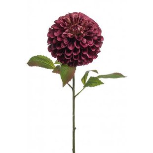Fleurdirect Kunstbloem Dahlia Pompom - Bordeaux|Paars|Rood - Kunststof