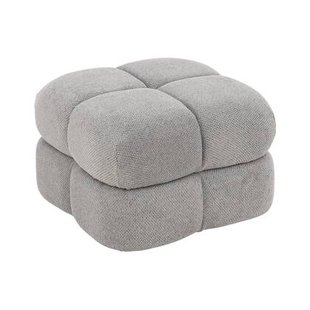 Goossens Poef Simone in stof gemeleerd grof geweven dolphin