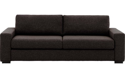 Goossens Bank Lucca donkerbruin, stof, 3-zits, stijlvol landelijk