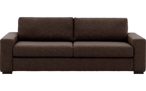 Goossens Bank Lucca bruin, stof, 3-zits, stijlvol landelijk
