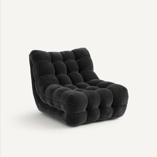 Gestoffeerde fauteuil in chenille fluweel, Jud