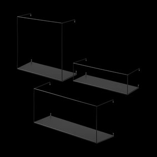 Marijn metalen wandplanken zwart - set van 3