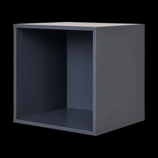 Frenkie vierkanten houten wandplank donkergrijs - 34 x 34 cm