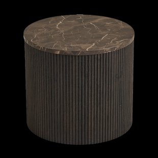 Babette ronde bijzettafel donkerbruin marmer - Ø 45 cm x 40 cm