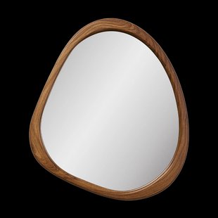 Adeline houtlook organische wandspiegel bruin - 47 x 44 cm