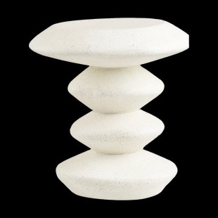 Aukje fiberclay bijzettafel wit -  Ø 36 x 46 cm