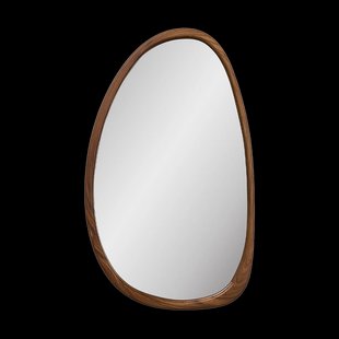 Adeline houtlook organische wandspiegel bruin - 65 x 39 cm