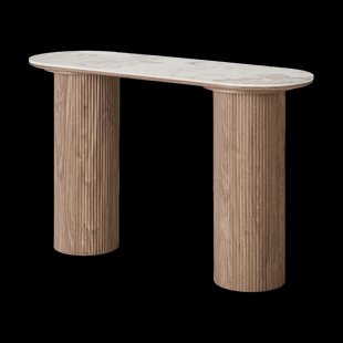 Ronda houten sidetable met keramiek blad bruin - 120 x 78 cm
