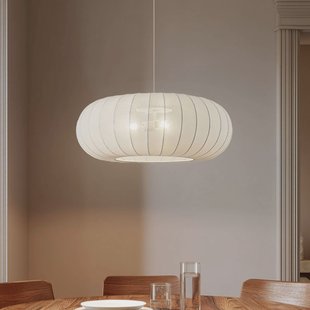 Lindby hanglamp Helin, wit, Ø 70 cm, textiel, 3 x E27