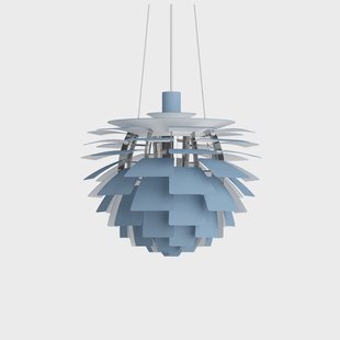PH Artichoke hanglamp blauw/chroom 48 cm Louis Poulsen - Woonkamer - Modern - Metaal - 1 lamp