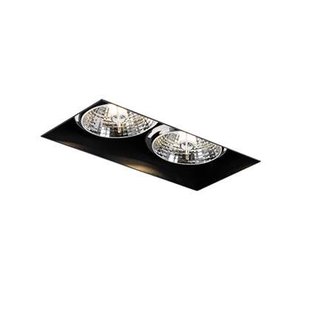 QAZQA Moderne inbouwspot zwart GU10 AR70 trimless 2-lichts - Oneon