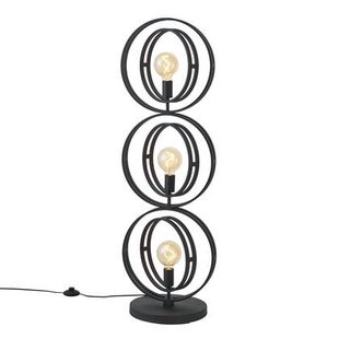 QAZQA Moderne vloerlamp zwart 3-lichts - Indu