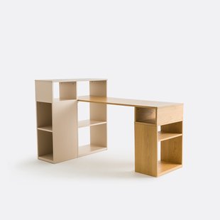 Omkeerbaar hoekbureau met opbergruimte, Biface