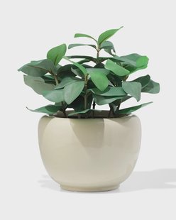 HEMA Bloempot ⌀12x14cm keramiek grijs (grijs)