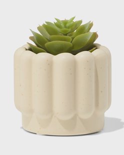 HEMA Bloempot ⌀7x6cm keramiek ribbels zand (zand)