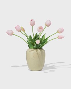 HEMA Vaas 15cm keramiek spikkels groen (groen)