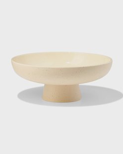 HEMA Schaal op voet ⌀30x12cm keramiek zand (creme)