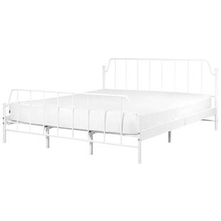 Beliani - MAURESSAC - Tweepersoonsbed - Wit - 180 x 200 cm - Metaal