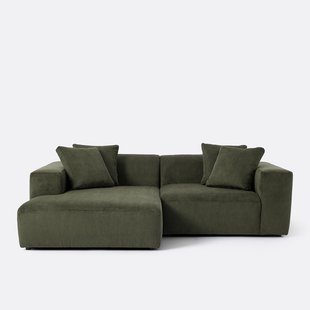 Linker hoekbank, ribfluweel, Liora