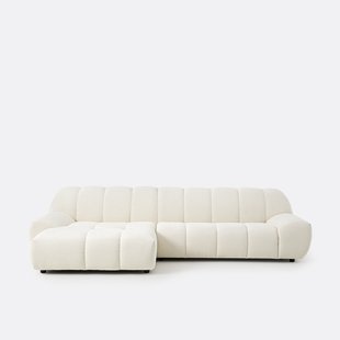 Hoekbank links, dik fluweel, Nuria