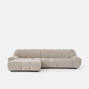 Hoekbank links, dik fluweel, Nuria