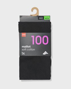 HEMA Dames maillot 100denier katoen zwart (zwart)