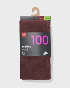 HEMA Dames maillot 100denier wol bordeauxrood (bordeauxrood)