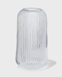 HEMA Vaas voor geurstokjes ⌀7x10cm glas ribbel transparant (transparant)